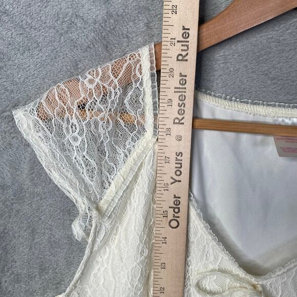 Y2k Babydoll Top 3X Lace Cap‎ Sleeve Cottage Fairy Feminine Romantic Coquette - Picture 8 of 11